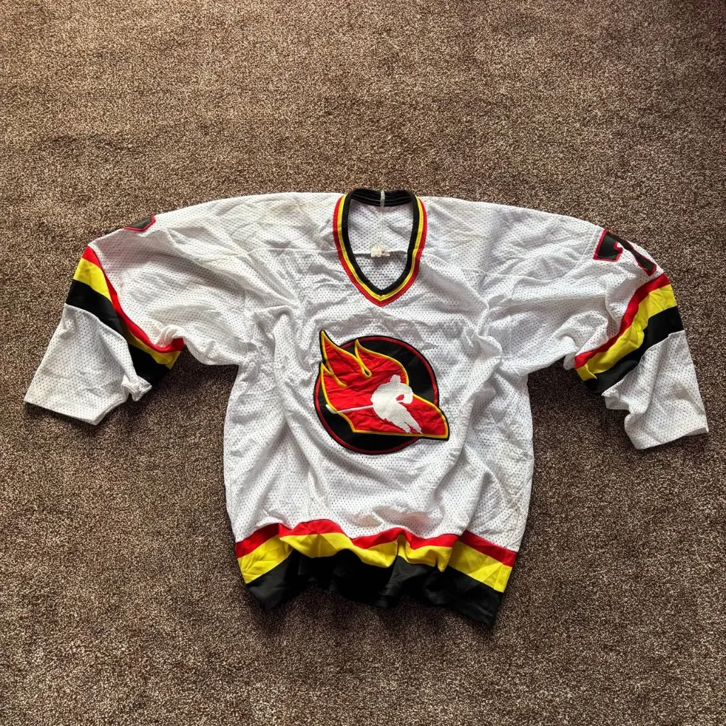 Vintage Flames Graphic Hockey Jersey- Men's Size XXL