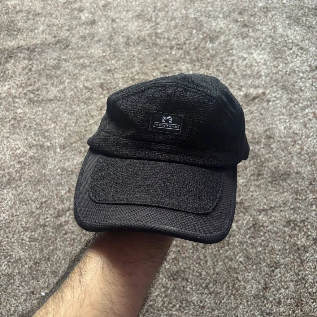 Outdoor Est. 1985 Textured 5-Panel Camper Cap – Black