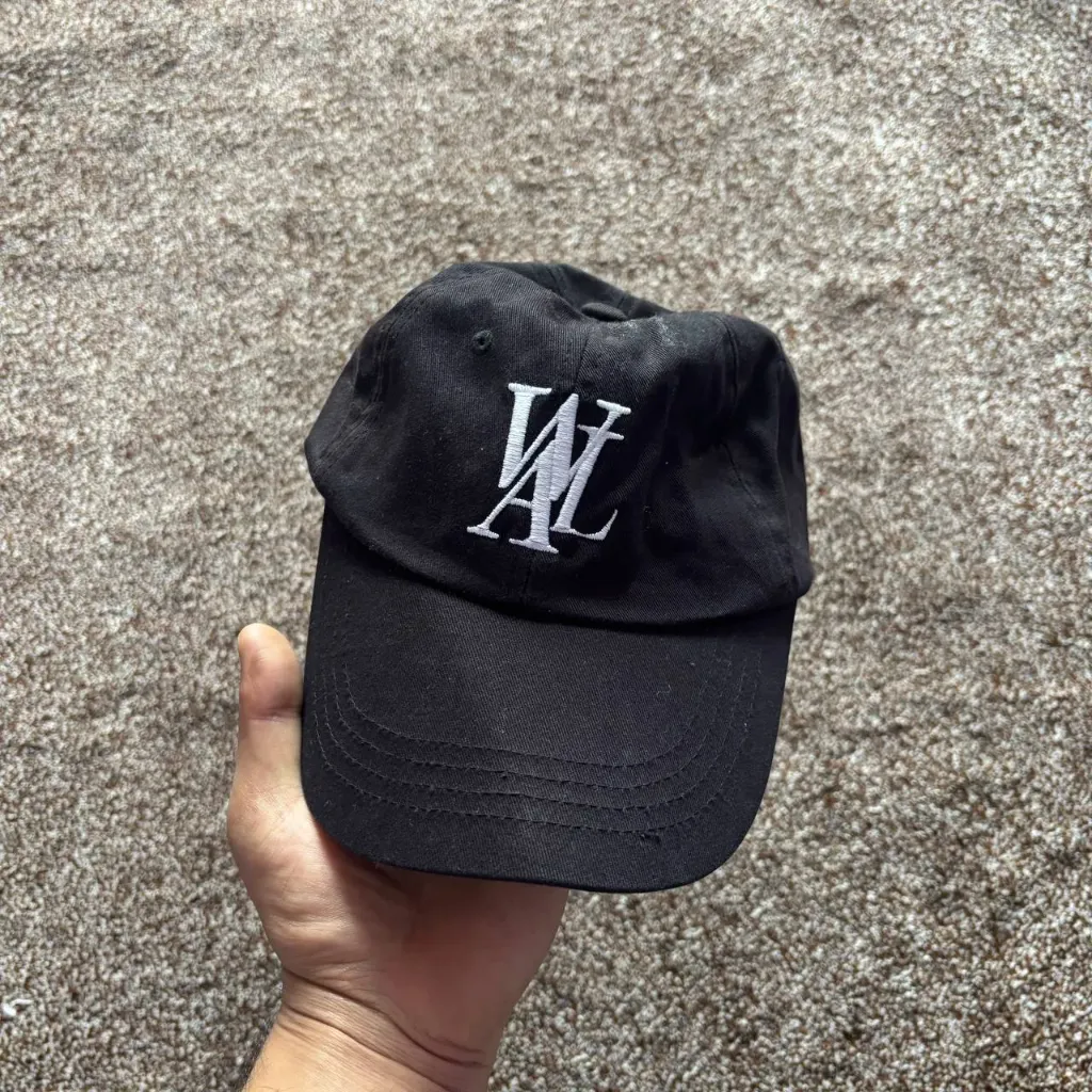 Vintage WAL Monogram Embroidered Logo Cap – Black