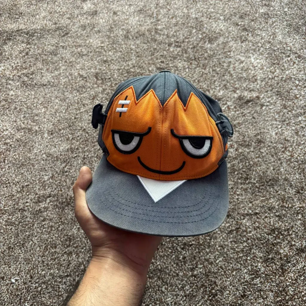 Vintage Haikyuu!! Karasuno Hinata Shoyo Character Cap – Grey/Orange
