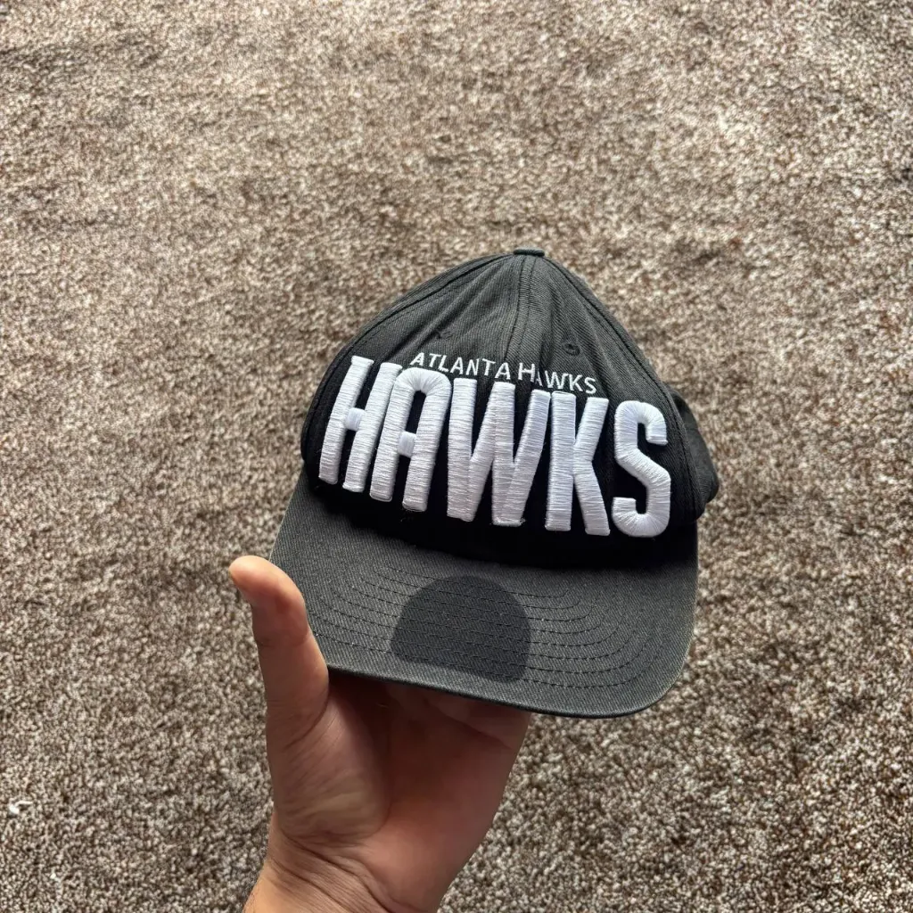 Vintage Atlanta Hawks NBA Big Script Embroidery Cap – Black