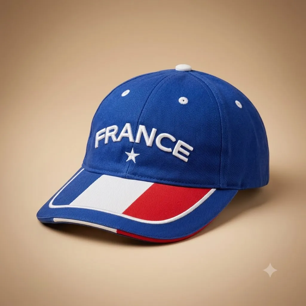 France Tricolor Embroidered Cap