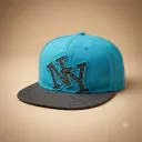 NY Textured Logo Blue Snapback Cap